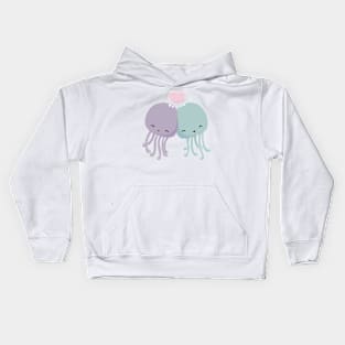 Kawaii cute jellyfish love Kids Hoodie